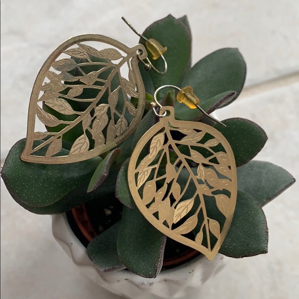 🍂 Beautiful Gold-toned Leaf Earrings 🍂